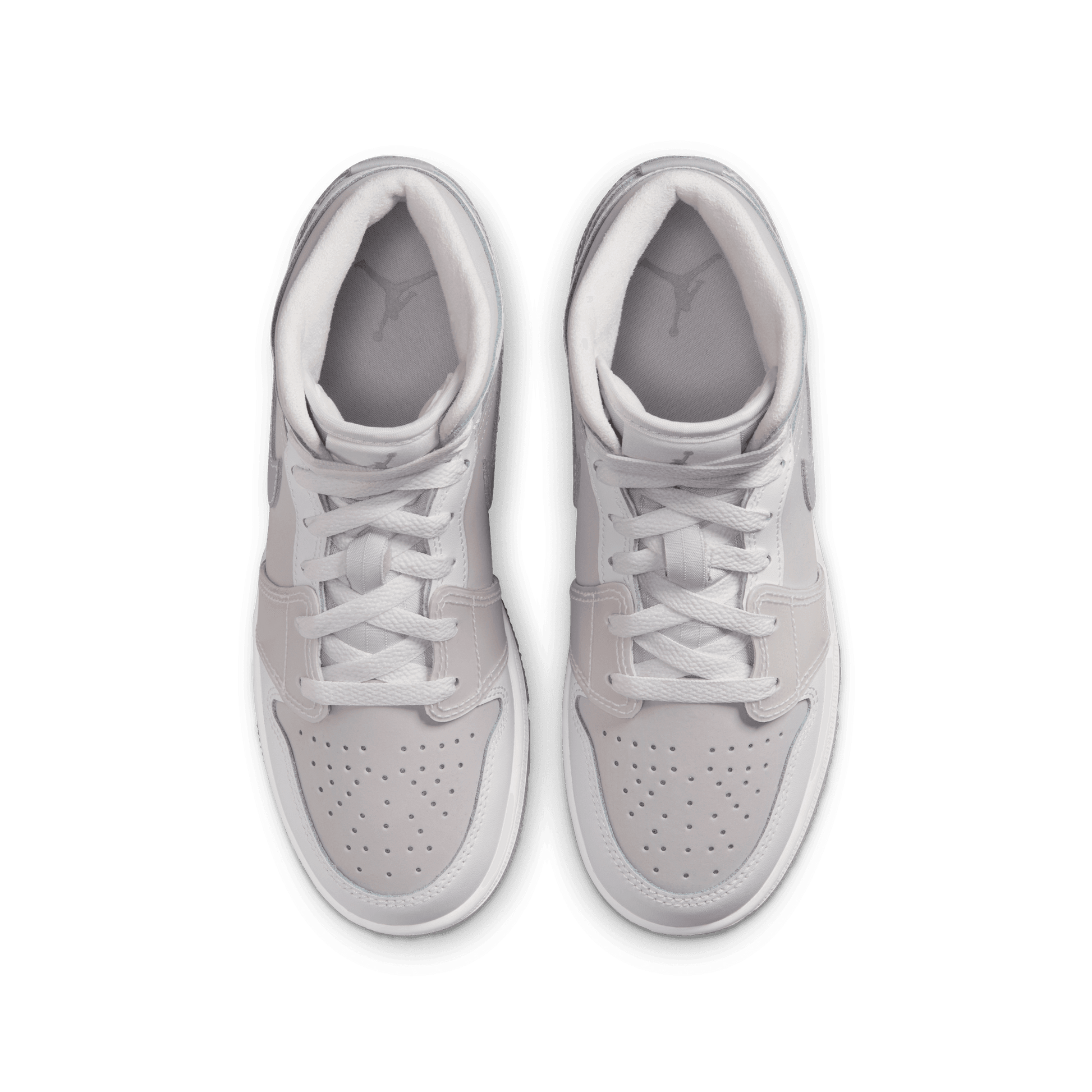 Big Kids' Air Jordan 1 Mid SE "Summit White Metallic Silver"